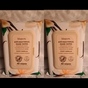 BioPure Cozy Vanilla Anti-Bacterial Hand Wipes 40ct/each BNIB